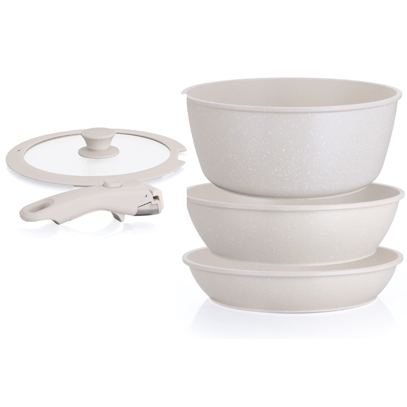 Olla de juego desmontable, sartén antiadherente, mango de olla de sopa, sartén de piedra médica separable, olla de alto valor