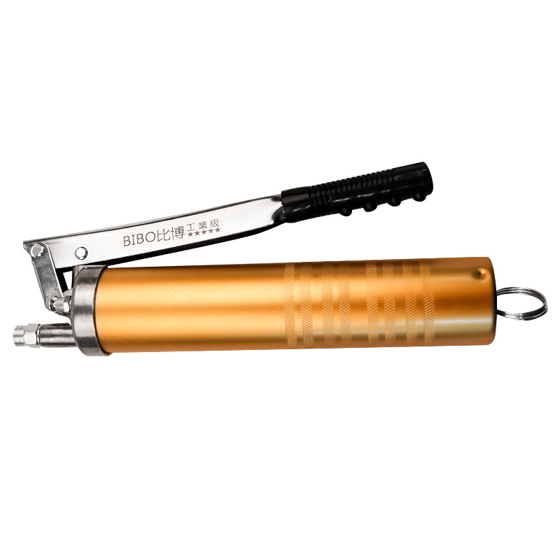 Ventas de la fábrica de doble propósito 500cc Caterpillar pistola de mantequilla manual de trabajo pesado auto inyector de aceite cremallera amarilla