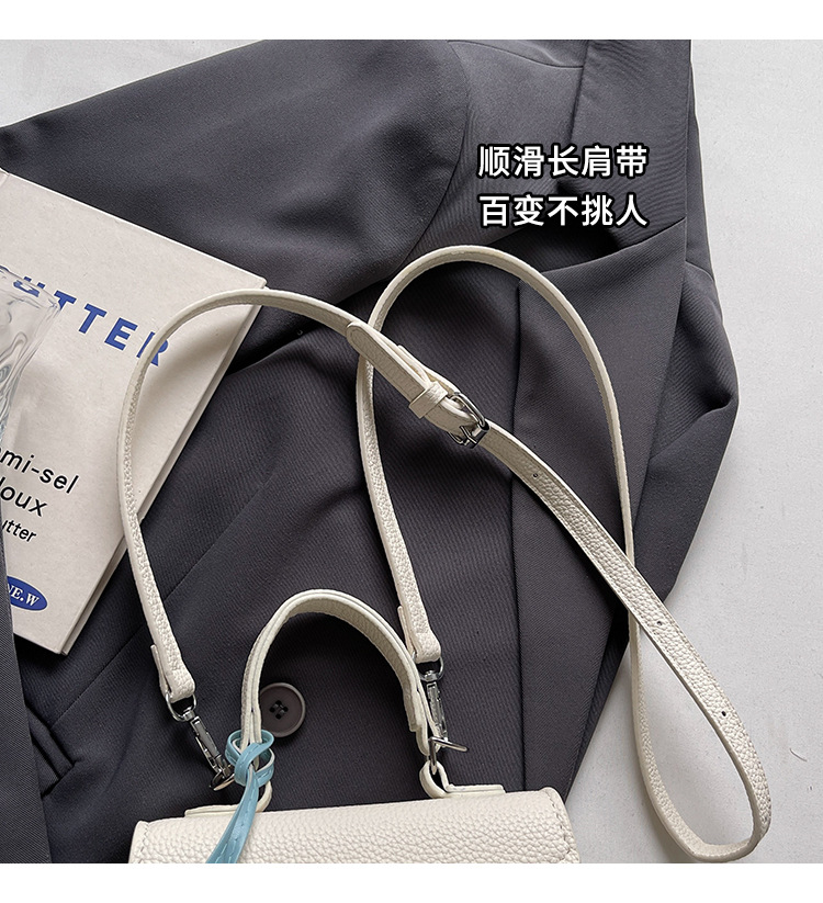 The Korean version of the hand-held small square bag for women in 2025, a new single-shoulder bag with a niche design, simple and versatile, trendy crossbody Kelly bag Specification drawing