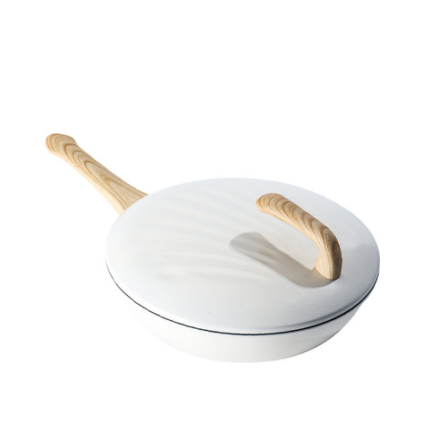 Ceramic wok, non-stick pan, internet celebrity shell porcelain wok, medical stone flat bottom deep frying pan, induction cooker, gas universal