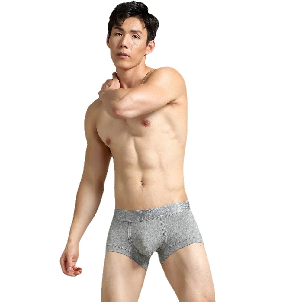 2022 nueva ropa interior para hombres seobean xibin ropa interior de algodón de color sólido para hombres al por mayor boxeadores para hombres