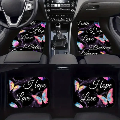 Dirt-Resistant, Wear-Resistant, Anti-Scratch Mats, Avtomobil döşəmə paspasları - x-car-floor-mat-50-3344cm-crystal-velvet-dot-plastic-bottom-two-piece-pack