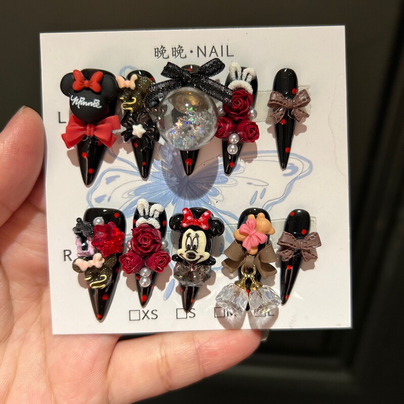 Mickey Mouse Handmade Manicure Cute Cartoon Manicure Patch Finished Fake Nails Removable Mickey Mouse Handmade Manicure Cute Cartoon Manicure Patch Finished Fake Nails Removable