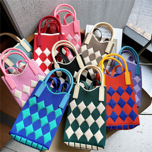 New Love Korean-style All-match One-shoulder Crossbody Bag Cartoon Knitted Mobile Phone Bag Women's Travel Coin Purse Small Handbag