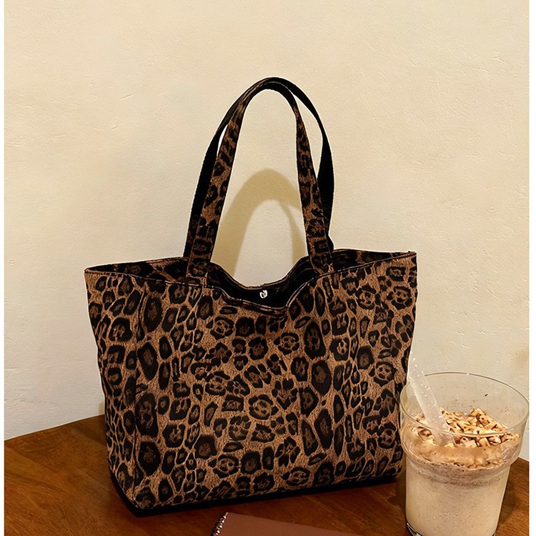 Saco tote com estampado leopardo mala de ombro retro_voghion.com