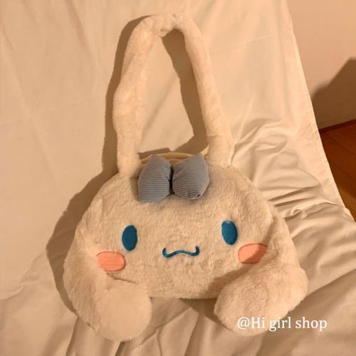 Cute Cartoon Plush Bag Women's New Autumn and Winter Large-Capacity Canvas Shoulder Bag Student Handbag