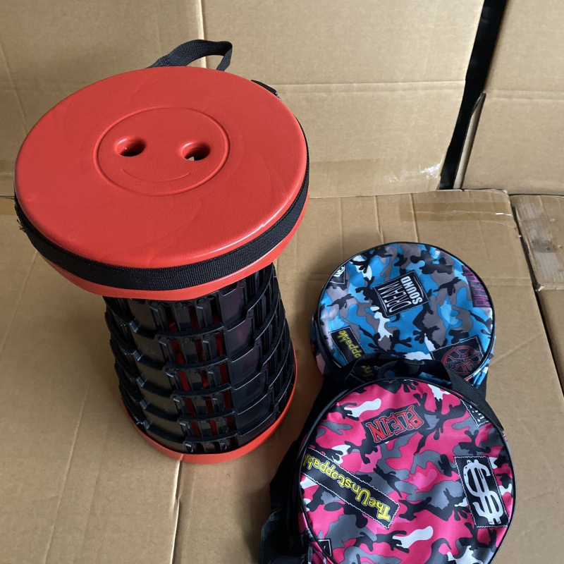 강력한 내하중 400kg 및 무료 보관 가방을 갖춘 두꺼운 빨간색 텔레스코픽 의자