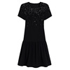Advanced black heavy industry Sequin doll age reducing skirt