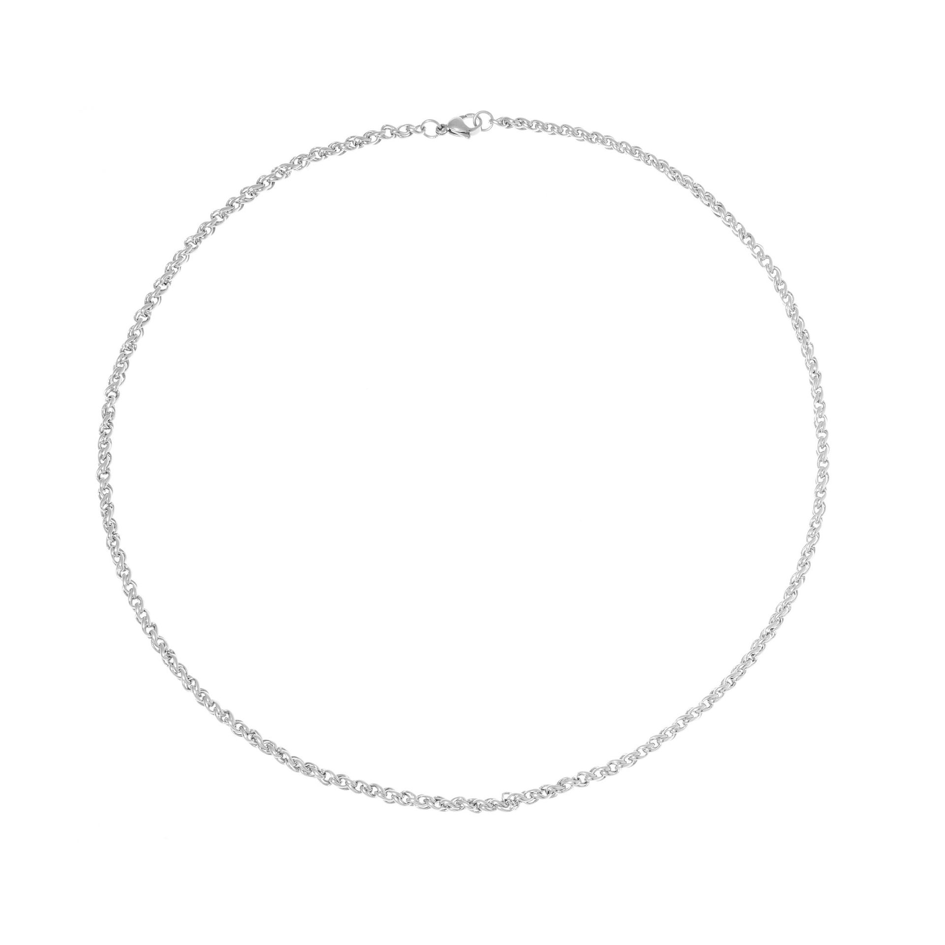 Collier chaîne torsadée en acier inoxydable poli brut, style punk rétro, unisexe, pour homme et femme._voghion.com