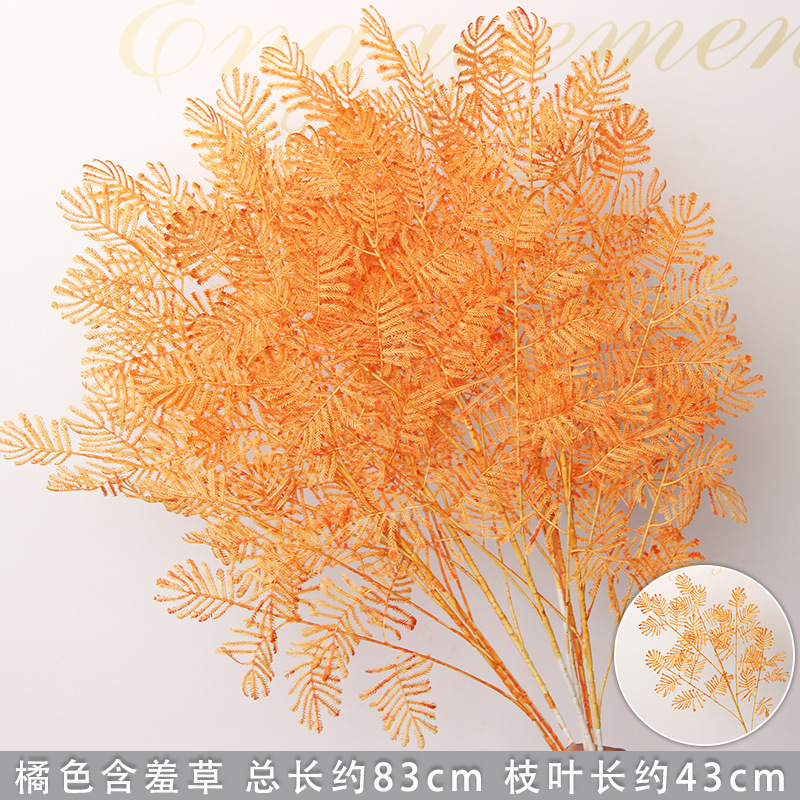Flores de imitación naranja peonía naranja hortenida neblina orquídea flor flor de boda seda naranja