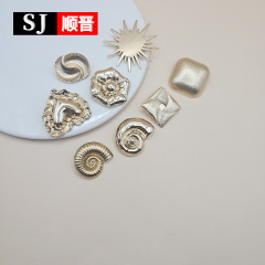 立体爱心金属纽扣心形大衣外套手缝扣欧美复古褶皱边爱心大扣子