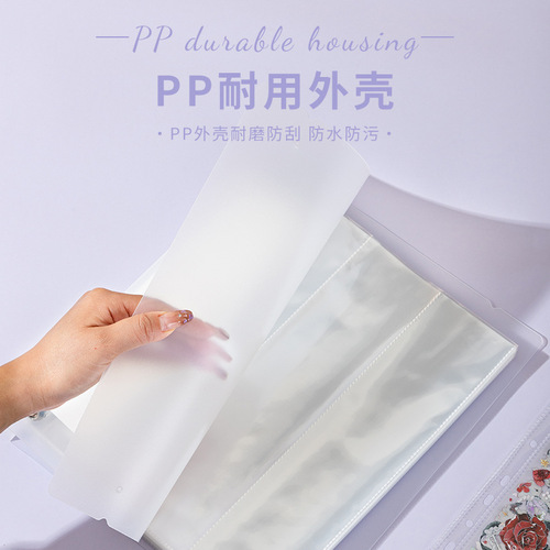 Loose-leaf pocket-style vertical-grid A4 three- or four-compartment, three-layer storage binder with large capacity—perfect for organizing washi tape, photo albums, and collectibles.