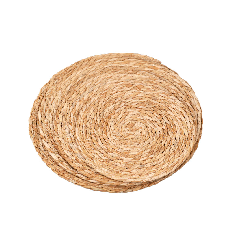 Fabricantes al por mayor paja aislante de calor posavasos tapete tapete de olla de arena tapete casero tapete casero tapete de aislamiento térmico tejido a mano creativo