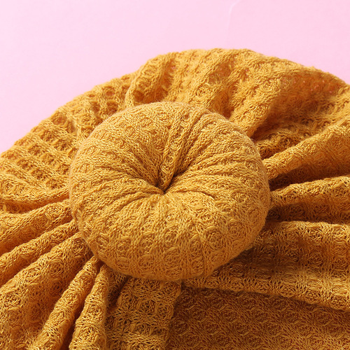 New European and American children's hats, cute donut woolen waffle baby hats, cross-border Indian fetal hats