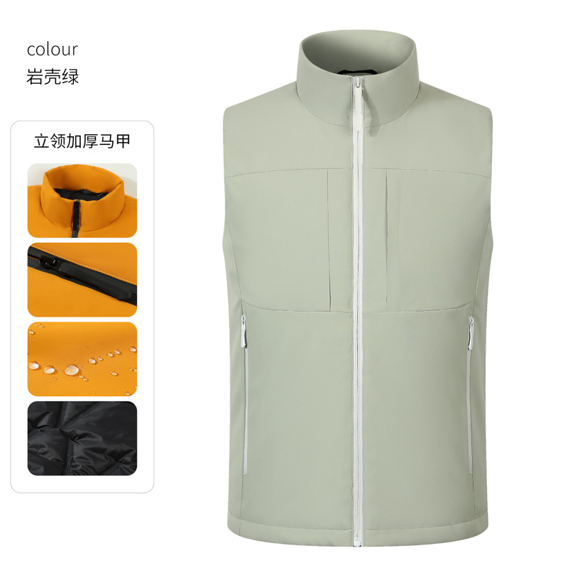 Invierno transfronterizo chaleco de plumón de hombre ropa de trabajo cálida con chaleco de plumón de hombre personalizado clip de caballo de algodón