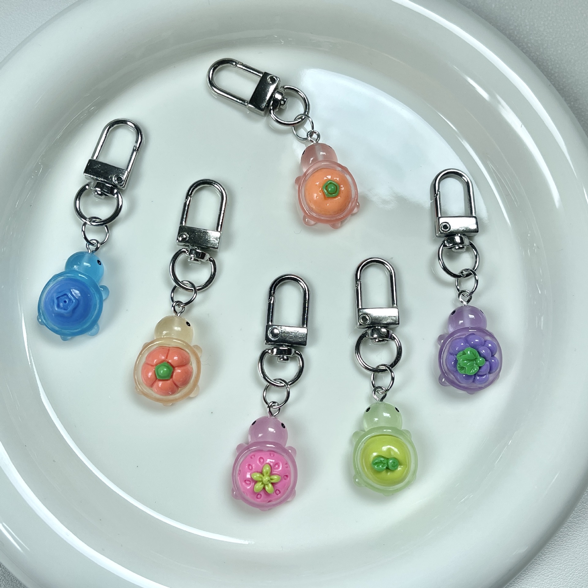 Fruit Turtle Mobile Phone Chain Tomato Turtle Mini Cute Doll Small Object Luminous South Korea Pendant Ins Style
