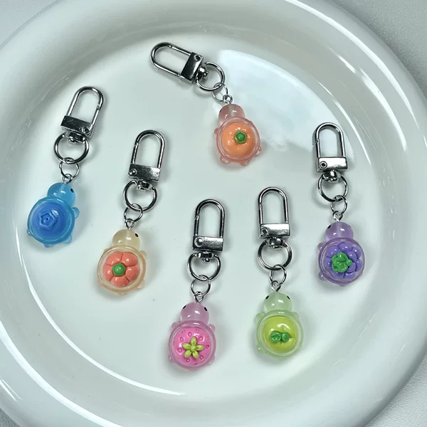 Fruit Turtle Mobile Phone Chain Tomato Turtle Mini Cute Doll Small Object Luminous South Korea Pendant Ins Style