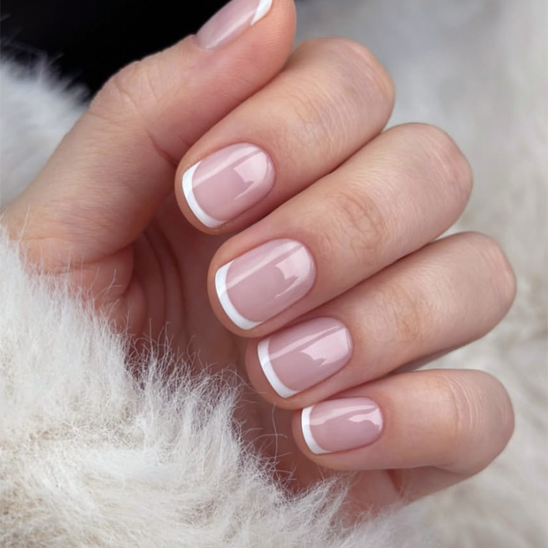 Minimalist French White Wearable Armor Short Square Armor Wearable Armor Finished Products Wholesale Foreign Trade Hot Selling Manicure False Nails Minimalist French White Wearable Armor Short Square Armor Wearable Armor Finished Products Wholesale Foreign Trade Hot Selling Manicure False Nails