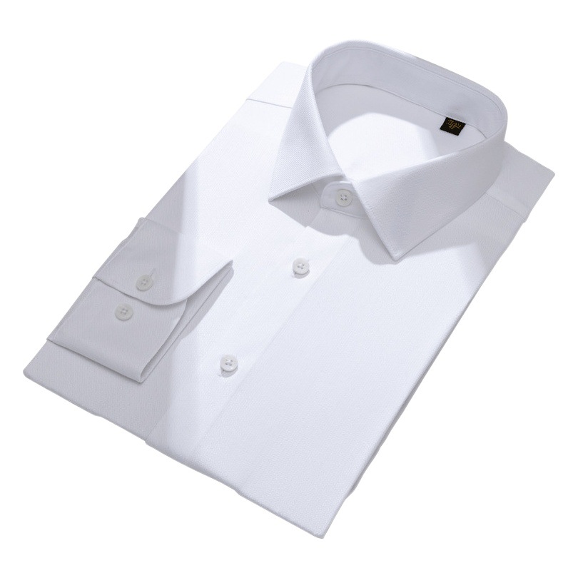 Ropa de seda de mora DP no planchar camisa de manga larga de los hombres de negocios de gama alta de lujo ligero camisa blanca de los hombres al por mayor