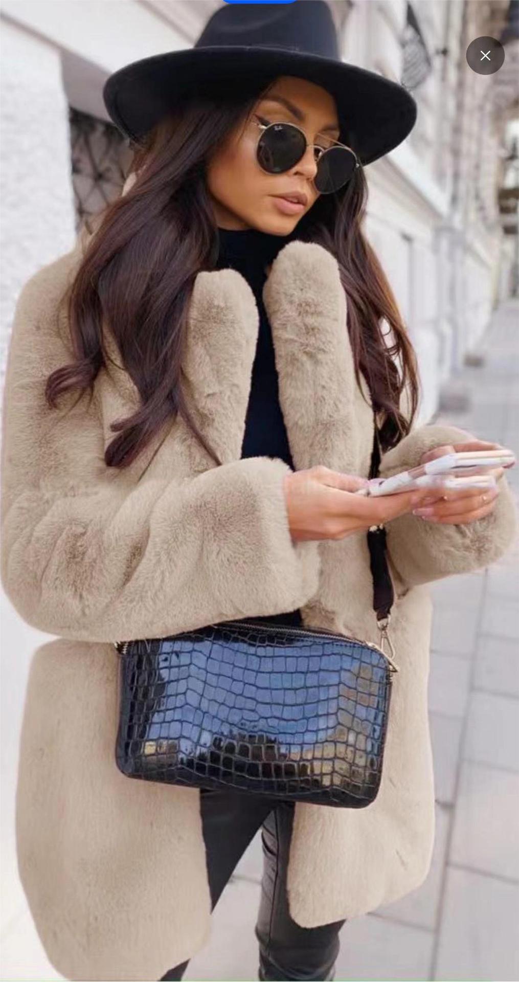new suit women's loose plush soft rabbit fur jacket_voghion.com