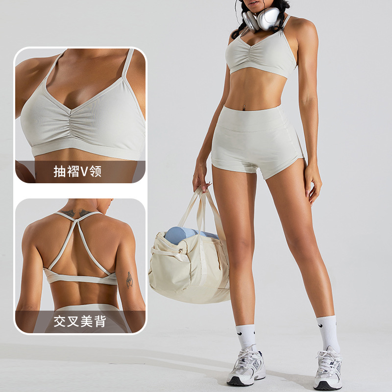 [Procesamiento personalizado] Sujetador de yoga ajustado transfronterizo, tirantes de mujer, ropa interior deportiva de espalda hermosa, ropa de fitness de secado rápido para correr