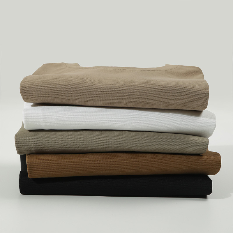 Dengjue Men's Wear Earth Color Heavy Shoulder 230g American Sports Leisure Loose Split Fashion Brand Short Sleeve T-shirt for Men