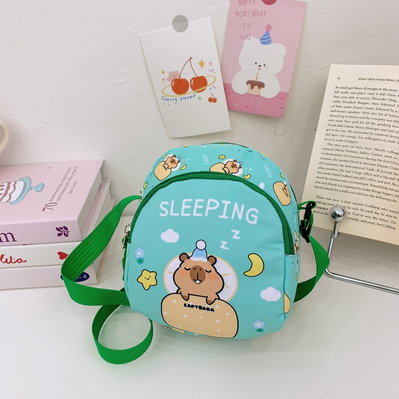 Caricatura lindas bolsas de hombro para niños y niñas Capibala impresión bolsas de mochila para niños ligeras para salir bolsas de niños