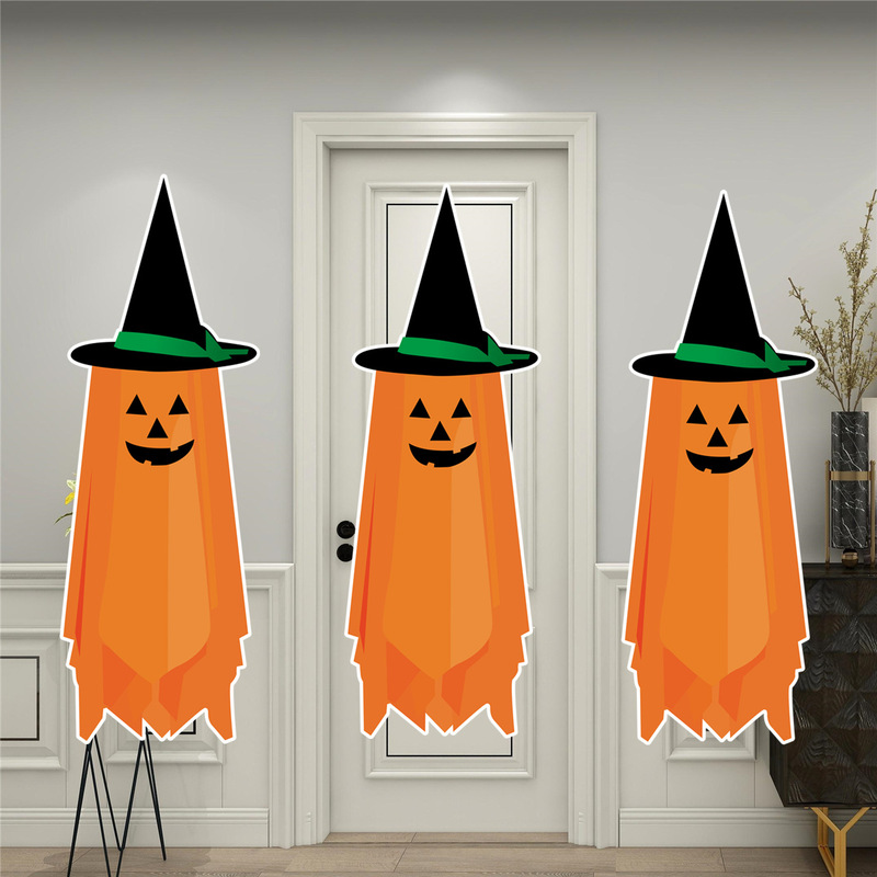 国境を越えたアマゾンのハロウィーンのドアに幽霊杭のロゴを掛けて、前のドアにカボチャのインテリアの壁掛け装飾に使う|undefined