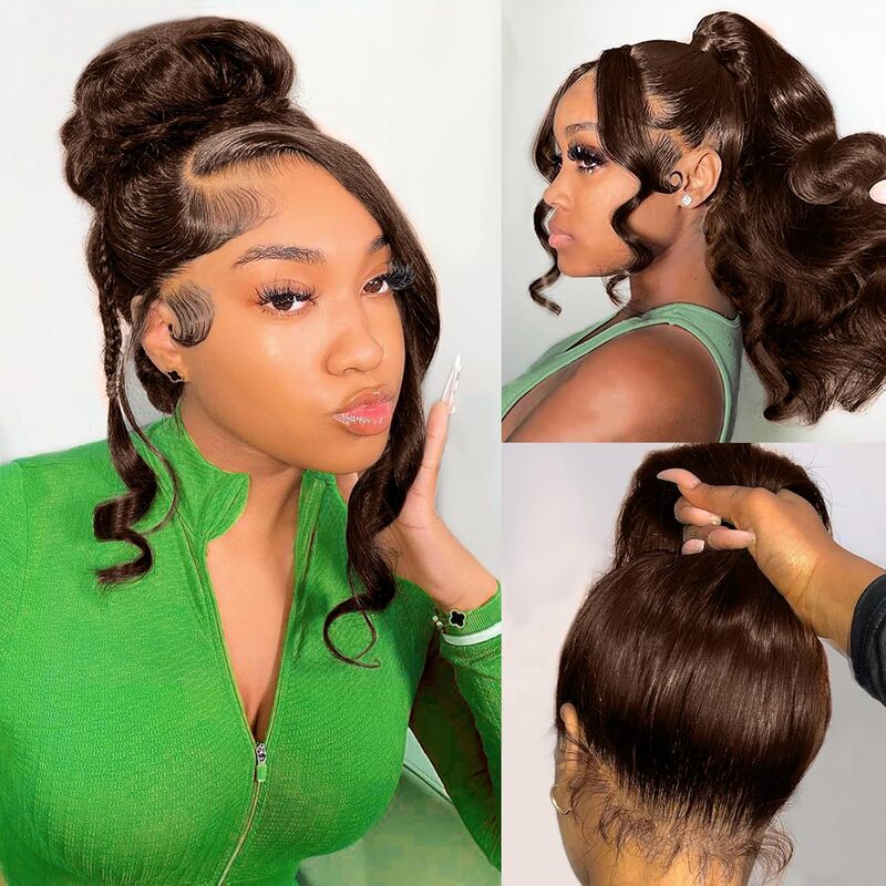 360 Full Lace Wig with Fish Line Human Hair, 360 Lace Front Wig, Factory Direct Supply, in Stock, European and American Cross-Border