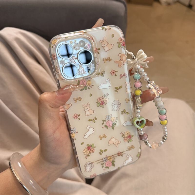 Cute Jungle Running White Rabbit for Apple 16promax Mobile Phone Case iPhone15 New 13/14/12