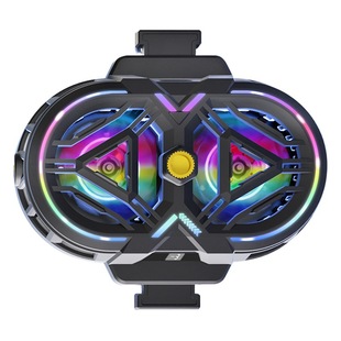 Dual-core refrigeration dual-fan live mobile phone semiconductor radiator three-speed temperature adjustment digital display streamer lamp spot