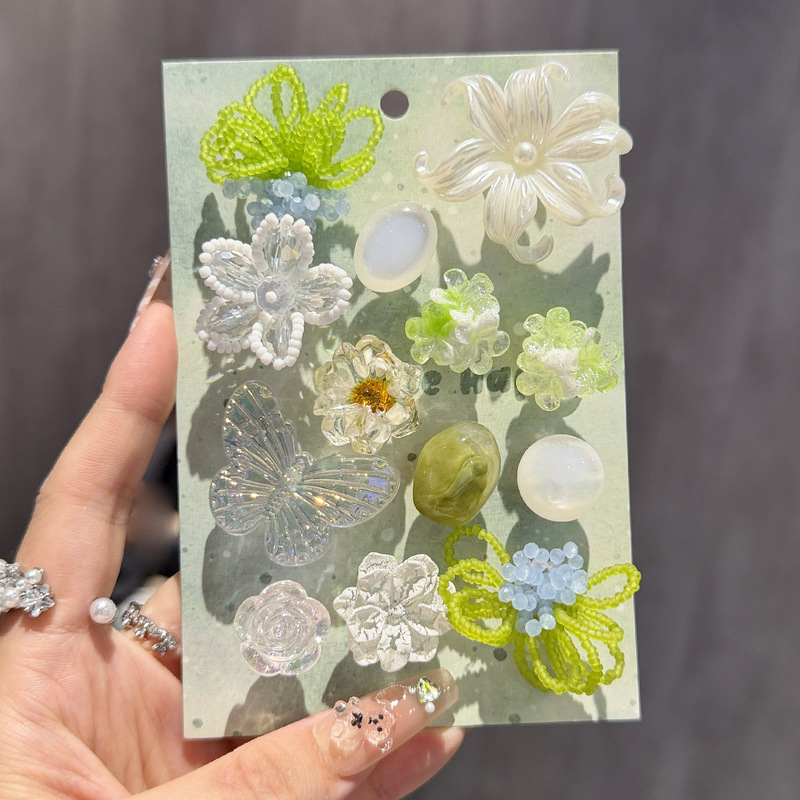 Spring Floral Clog Shoe Charms, Rustic Style Shoe Accessories, Cross-Border Wholesale