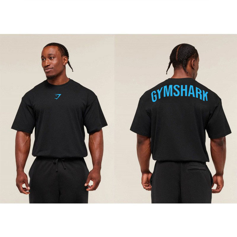 GYMSHARK Men's Oversized T-shirt Summer Outdoor Sports Fitness Cotton Loose Fit Casual Short Sleeve Top GYMSHARK Men's Oversized T-shirt Summer Outdoor Sports Fitness Cotton Loose Fit Casual Short Sleeve Top