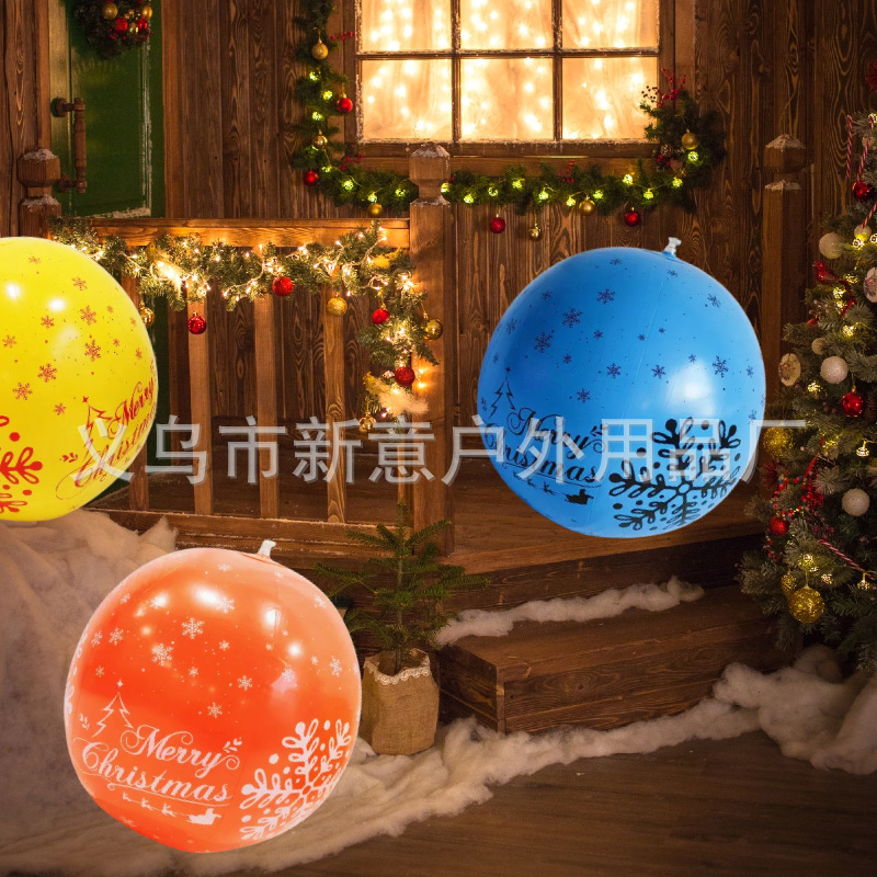 跨境新款PVC充气雪花球 圣诞节亲子互动装饰儿童玩具户外场景道具|undefined