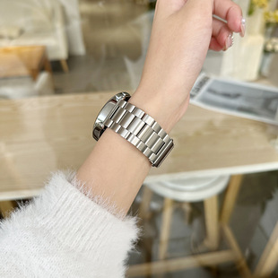 for huawei gt4 watch strap gt5 three beads metal stainless steel gt3 smart watch4/3pro advanced sense