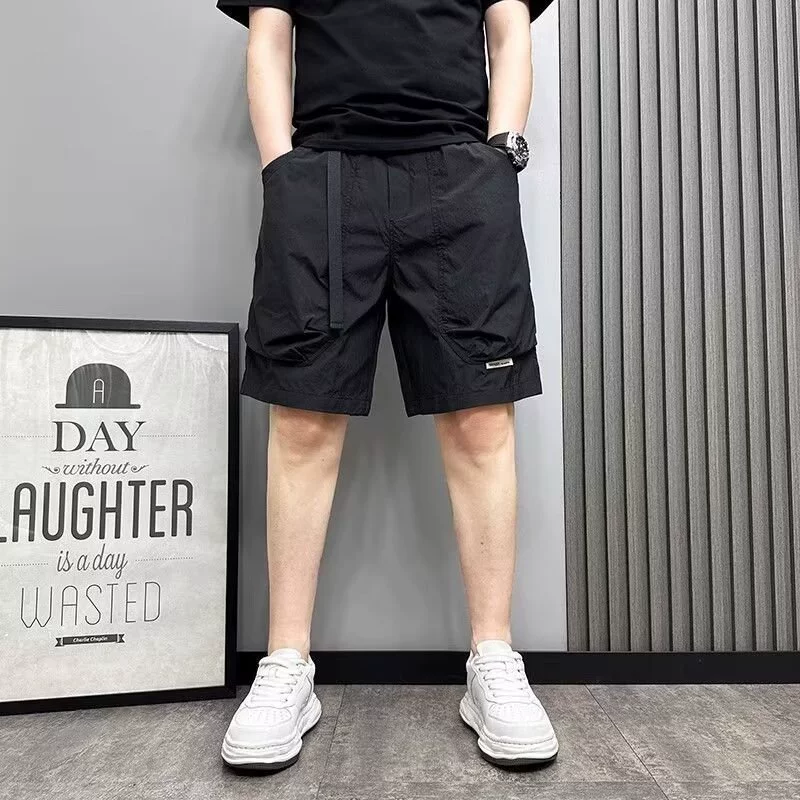 Summer quick dry silk shorts, beach trousers for leisure, loose fit