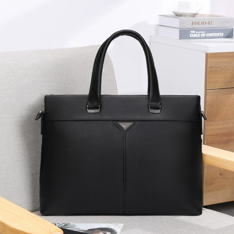 Men's capacious leather waterproof bag, genuine leather