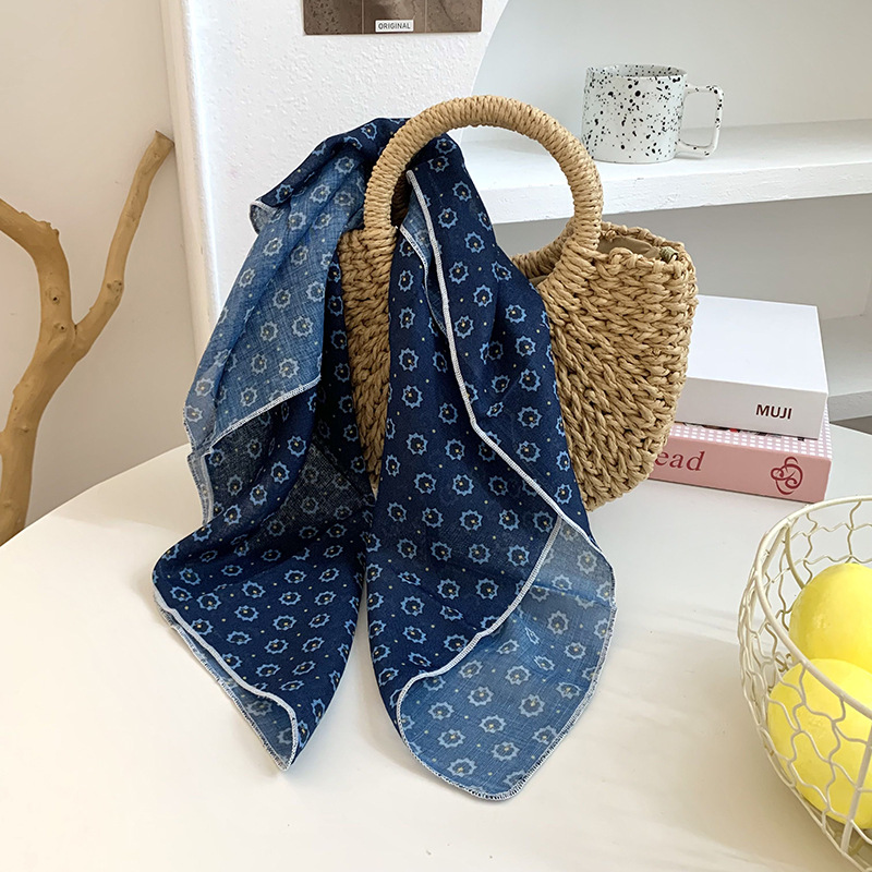 Cintas para el cabello, nueva impresión de letras coreanas, bufandas de seda, decoración profesional para mujeres, bufandas con bufandas cuadradas