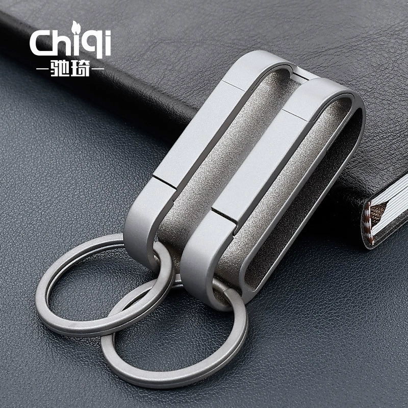 Высококачественный брелок из титанового сплава Zhongbang Daquan Старший мужской простой металлический пояс брелок для ключей автомобиля