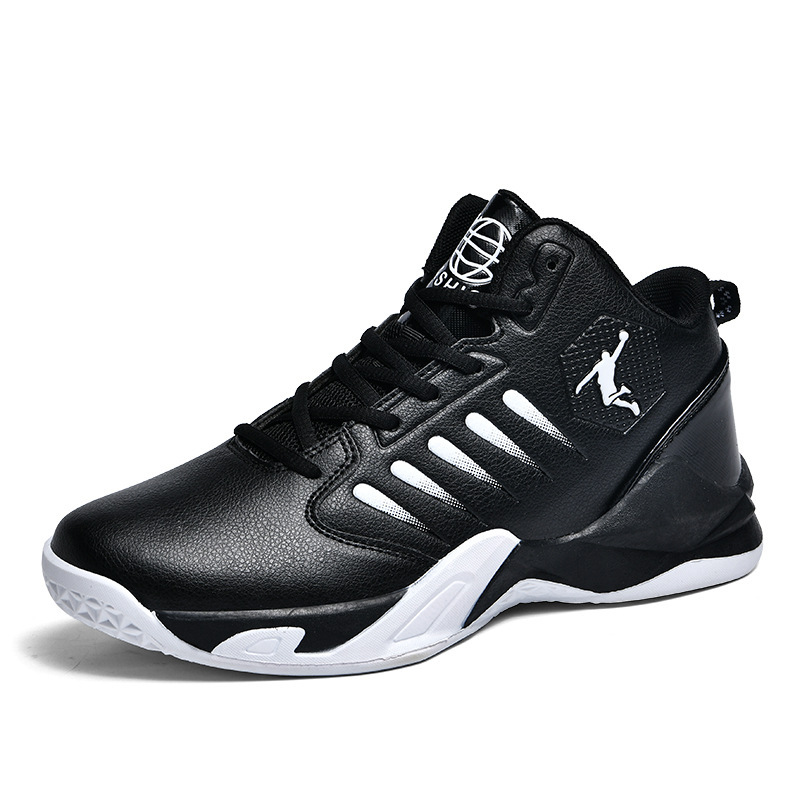 Zapatillas de Baloncesto de Caña Alta de Cuero Sintético Antideslizantes y Resistentes al Desgaste
