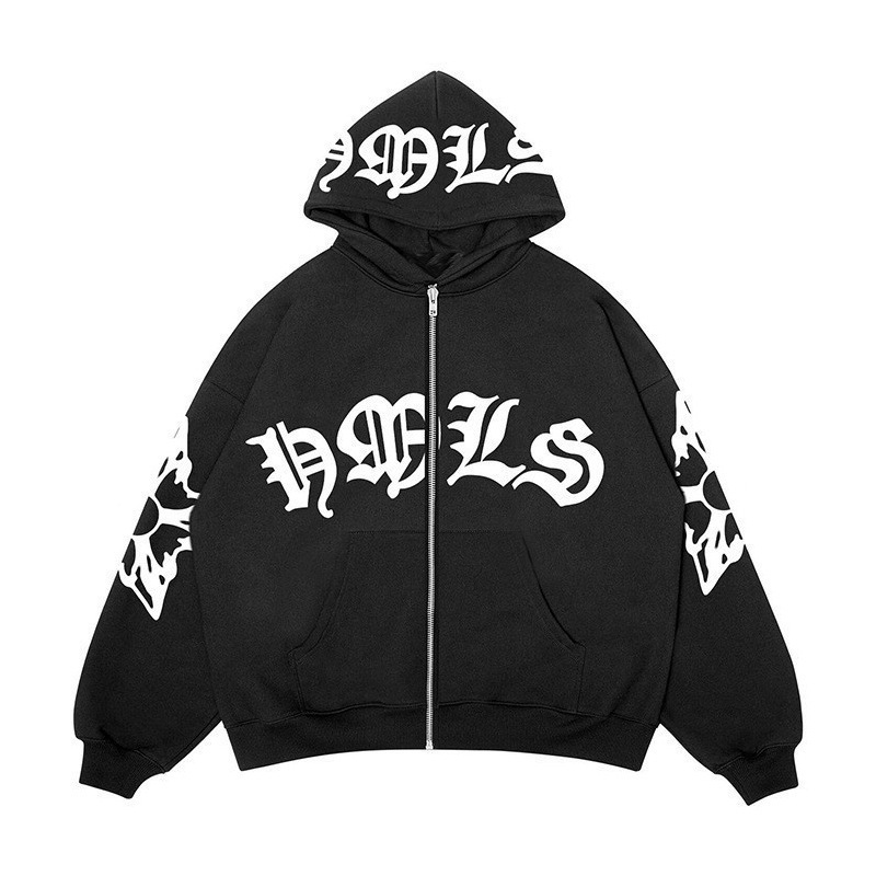Brand fashionable hoody hip-hop style with zipper