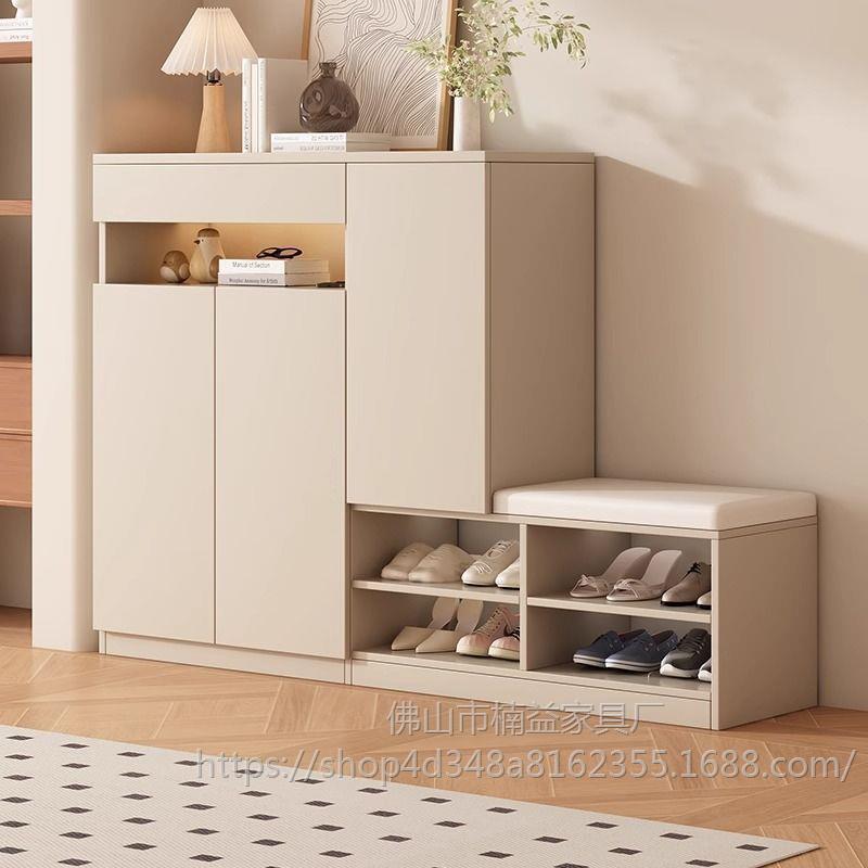 Solid Wood Shoe Cabinet for Home Entrance New Style Large-Capacity Storage Cabinet Entrance Storage Balcony Multi-Layer Shoe Rack