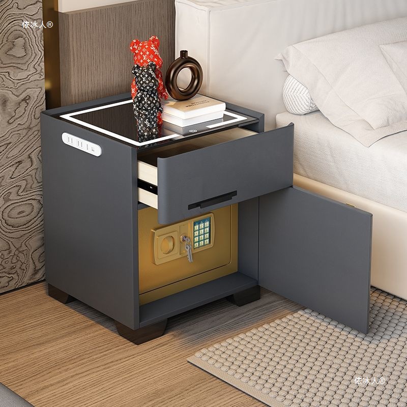 智能床头柜保险箱多功能一体保险柜简约卧室客厅移动方形保险箱