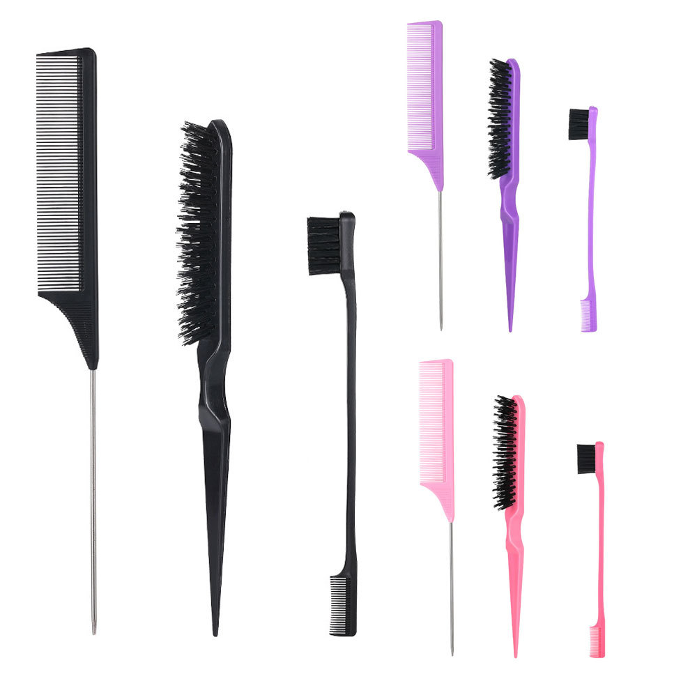 Combinador de pelo al por mayor set cepillo de cejas set de tres piezas portátil teñido de pelo 3 - Piece Hair Styling Comb