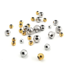 不锈钢多边形散珠切面菱形通孔珠 钻纹珠DIY饰品配件项链手链隔珠