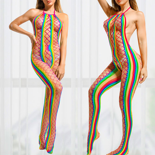 European and American Amazon best-selling colorful large size sexy women's erotic underwear passionate foreign trade see-through color mesh clothing