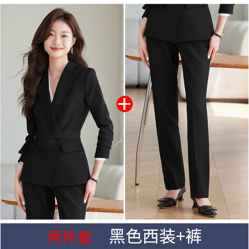 Two-piece set black suit + pants