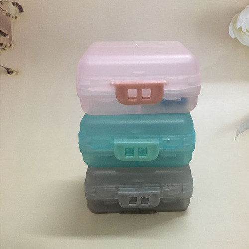 Cross-border new medicine box simple plastic storage box two-layer folding portable medicine box three meals a day plastic box