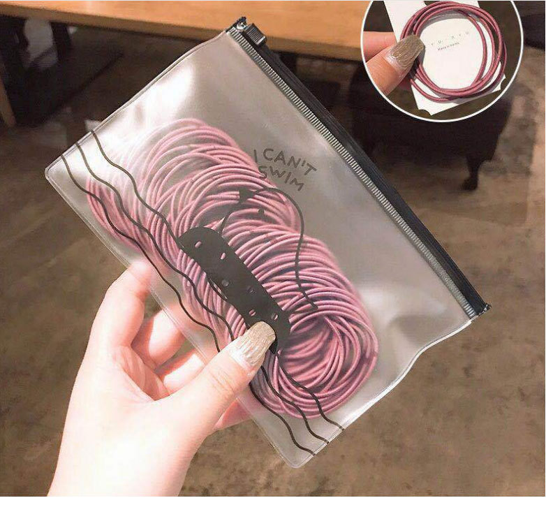 Estilo coreano simple cuerda de pelo de la muchacha de alta banda de goma elástica bolsa de aves banda de pelo sin costura básica cuerda de pelo tocado banda de pelo