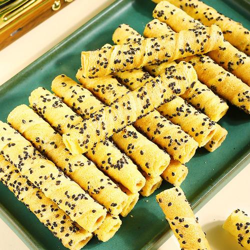 Full box wholesale casual internet celebrity office afternoon tea snack biscuits 160g crispy old Shanghai sesame egg rolls
